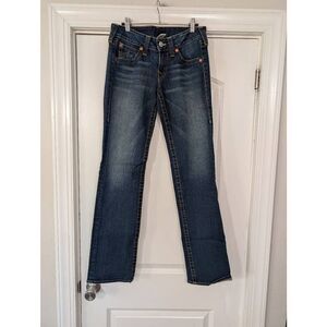 True Religion Becca Mid Rise Bootcut Jeans women's 30 medium‎ wash stitching Y2K